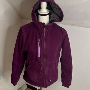 Berne Quilted Canvas Women's Purple Hooded Utility Jacket Size Medium